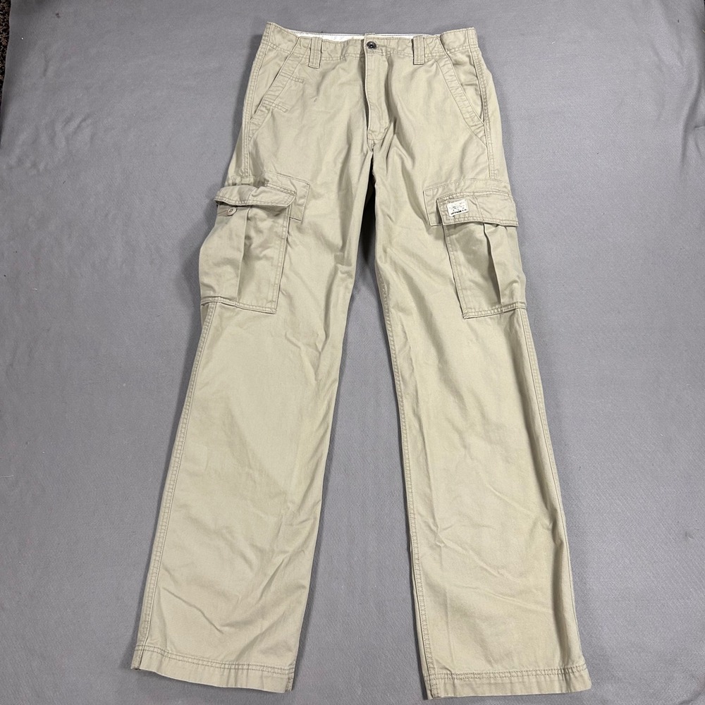 2010 Levis Cargo Loose Straight Pants Khaki Beige Mens 32x38 Rare Tall